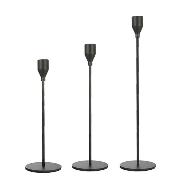 3 PCS / Set Wohndeko Hochzeit Schmiedeeisen Kerzenhalter, Stil: 3 PCS / Set Dicker Boden (Rosenrot), 3 PCS / Set Dicker Boden (Silber), 3 PCS / Set Dünner Boden (Schwarz), 3 PCS / Set Dünner Boden (Imitationsgold), 3 PCS / Set Dünner Boden (Silber)