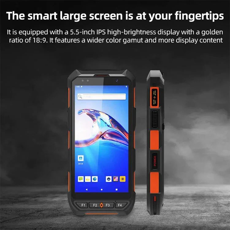 5.5 inch Android 10 IP65 RFID Handheld Industrial Data Terminal Barcode Scanner, Style: NFC UHF + 2D Head - Trustpick