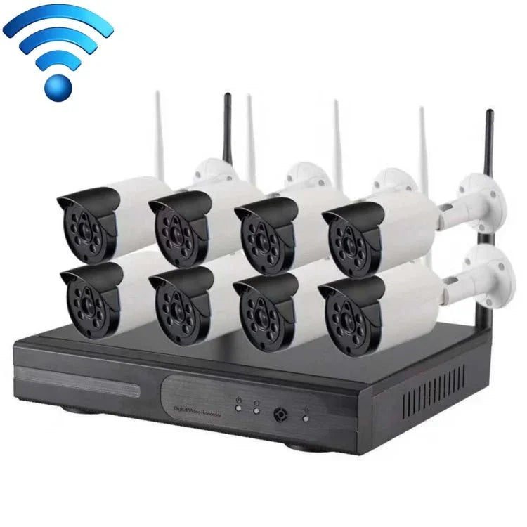 8CH HD 720P 1.0 Mega Pixel 2.4GHz WiFi IP Bullet Camera + NVR Kit - Trustpick