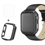 ENKAY Hat-Prince 2-in-1 Schutzhülle aus TPU mit Carbonfaser-Textur + 3D-Vollbild-Displayschutzfolie aus PET (gebogen, hitzebeständig) für Apple Watch Series 6 / 5 / 4 / Watch SE (40 mm)