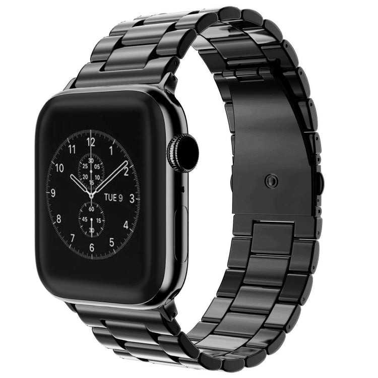 Für Apple Watch Series 10 42 mm / 9 &amp; 8 &amp; 7 41 mm / SE 3 &amp; SE 2 &amp; 6 &amp; SE 5 &amp; 4 40 mm / 3 &amp; 2 &amp; 1 38 mm Faltschließe, 3-Perlen-Armband aus Edelstahl