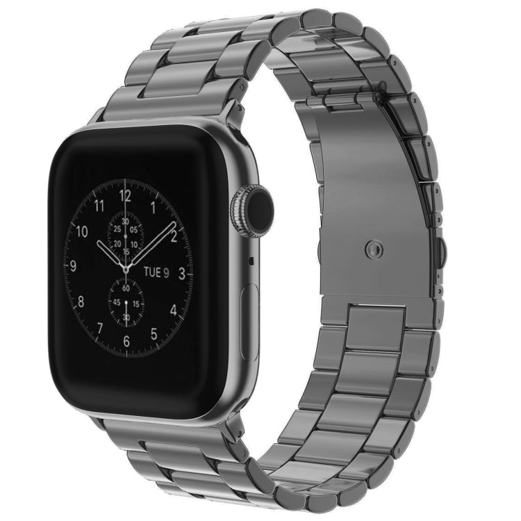 Für Apple Watch Series 10 42 mm / 9 &amp; 8 &amp; 7 41 mm / SE 3 &amp; SE 2 &amp; 6 &amp; SE 5 &amp; 4 40 mm / 3 &amp; 2 &amp; 1 38 mm Faltschließe, 3-Perlen-Armband aus Edelstahl