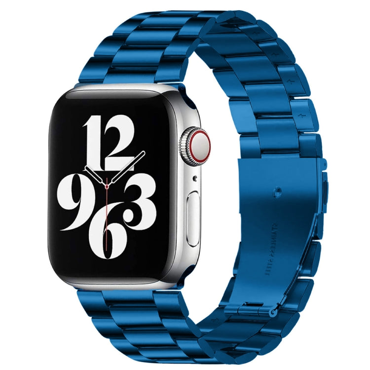 Für Apple Watch Series 10 42 mm / 9 &amp; 8 &amp; 7 41 mm / SE 3 &amp; SE 2 &amp; 6 &amp; SE 5 &amp; 4 40 mm / 3 &amp; 2 &amp; 1 38 mm Faltschließe, 3-Perlen-Armband aus Edelstahl