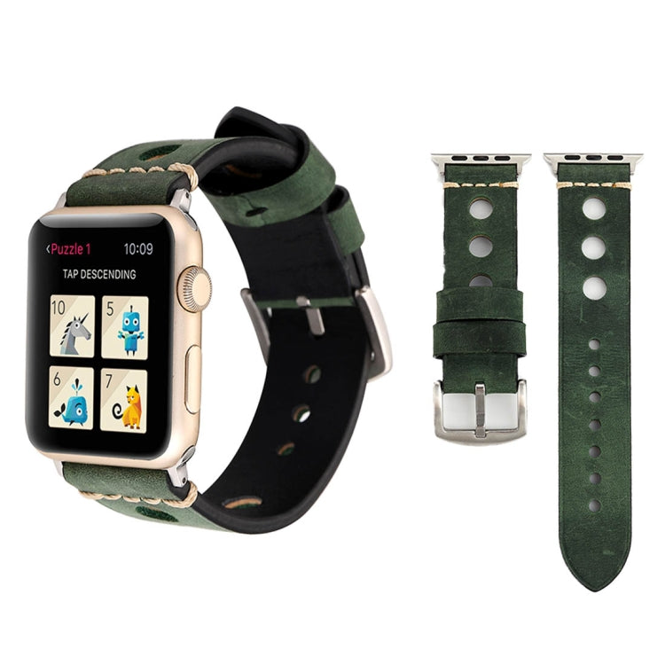 Für Apple Watch Series 10 42 mm / 9 &amp; 8 &amp; 7 41 mm / SE 3 &amp; SE 2 &amp; 6 &amp; SE 5 &amp; 4 40 mm / 3 &amp; 2 &amp; 1 38 mm Retro-Armband aus echtem Leder, für 38 mm