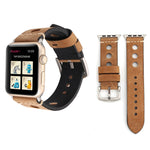 Für Apple Watch Series 10 42 mm / 9 &amp; 8 &amp; 7 41 mm / SE 3 &amp; SE 2 &amp; 6 &amp; SE 5 &amp; 4 40 mm / 3 &amp; 2 &amp; 1 38 mm Retro-Armband aus echtem Leder, für 38 mm