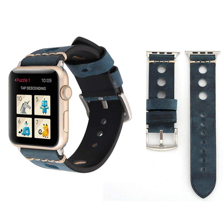 Für Apple Watch Series 10 42 mm / 9 &amp; 8 &amp; 7 41 mm / SE 3 &amp; SE 2 &amp; 6 &amp; SE 5 &amp; 4 40 mm / 3 &amp; 2 &amp; 1 38 mm Retro-Armband aus echtem Leder, für 38 mm