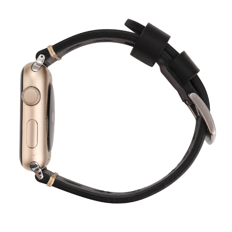 Für Apple Watch Series 7 45 mm / 6 &amp; SE &amp; 5 &amp; 4 44 mm / 42 mm 3 &amp; 2 &amp; 1 Retro-Armband aus echtem Leder mit Lochmuster, für 42 mm