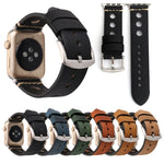 Für Apple Watch Series 7 45 mm / 6 &amp; SE &amp; 5 &amp; 4 44 mm / 42 mm 3 &amp; 2 &amp; 1 Retro-Armband aus echtem Leder mit Lochmuster, für 42 mm