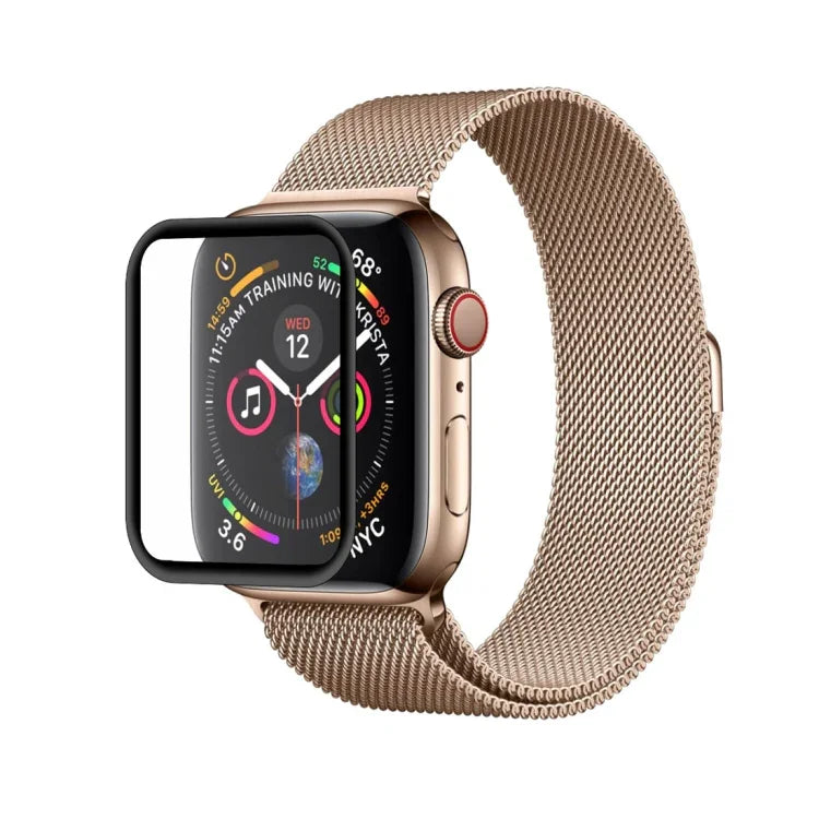 2 Stück ENKAY Hat-Prince 3D Vollbild-PET-Schutzfolie + 3D Vollbild-PET-Schutzfolie mit galvanischer Beschichtung, gebogen, hitzebeständig, HD-Displayschutzfolie für Apple Watch Series 6 / 5 / 4 / Watch SE 44 mm