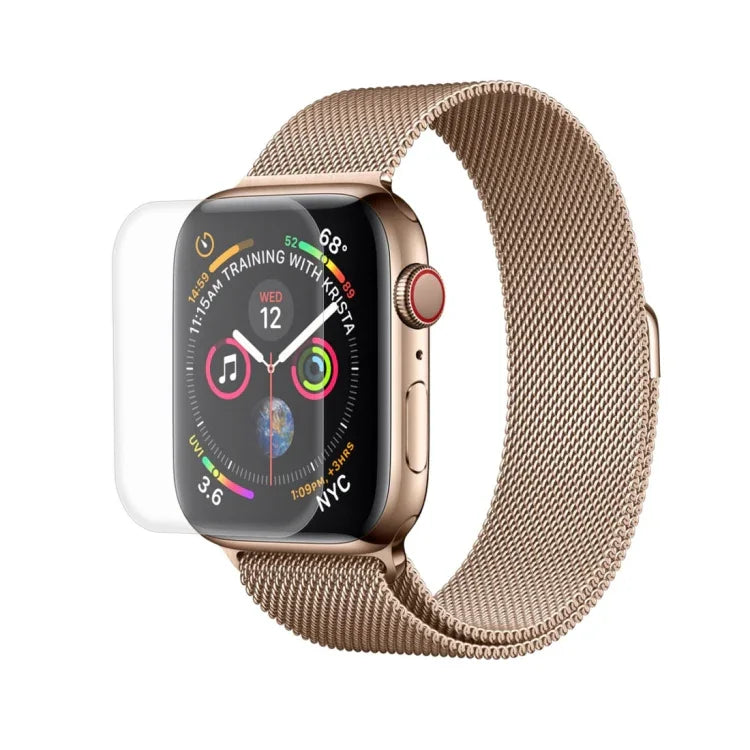 2 Stück ENKAY Hat-Prince 3D Vollbild-PET-Schutzfolie + 3D Vollbild-PET-Schutzfolie mit galvanischer Beschichtung, gebogen, hitzebeständig, HD-Displayschutzfolie für Apple Watch Series 6 / 5 / 4 / Watch SE 44 mm
