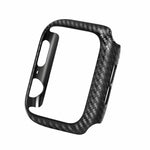 Armband und Rahmen aus echtem Leder und Kohlefaser für Apple Watch Series 3, 2 und 1 (38 mm)