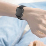 Armband und Rahmen aus echtem Leder und Kohlefaser für Apple Watch Series 3, 2 und 1 (42 mm)