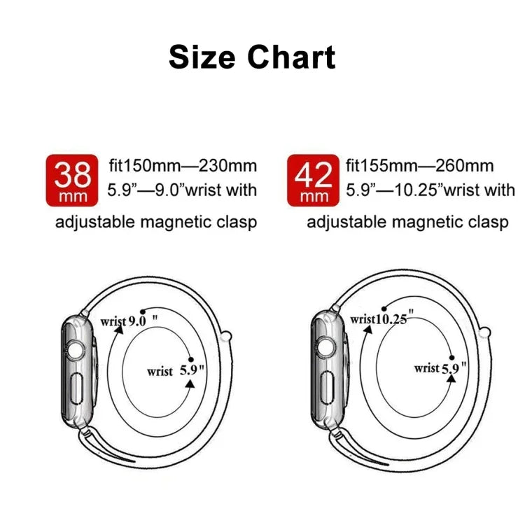 Für Apple Watch Series 7 41 mm / 6 &amp; SE &amp; 5 &amp; 4 40 mm / 3 &amp; 2 &amp; 1 38 mm: Farbwechselndes magnetisches Nylon-Armband, 40 mm