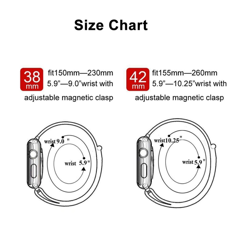 Für Apple Watch Ultra 49 mm &amp; Watch Ultra 2 49 mm / Series 10 46 mm / 9 &amp; 8 &amp; 7 45 mm / SE 3 &amp; SE 2 &amp; 6 &amp; SE 5 &amp; 4 44 mm / 3 &amp; 2 &amp; 1 42 mm: Farbwechselndes magnetisches Nylon-Armband, 44 mm