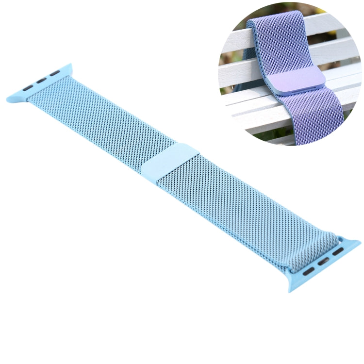 Für Apple Watch Ultra 49 mm &amp; Watch Ultra 2 49 mm / Series 10 46 mm / 9 &amp; 8 &amp; 7 45 mm / SE 3 &amp; SE 2 &amp; 6 &amp; SE 5 &amp; 4 44 mm / 3 &amp; 2 &amp; 1 42 mm: Farbwechselndes magnetisches Nylon-Armband, 44 mm