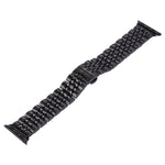 Versteckte Schmetterlingsschließe, 7-Perlen-Edelstahlarmband für Apple Watch 42 mm (Silber/Gold), 20 mm Damen