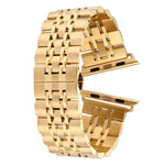 Versteckte Schmetterlingsschließe, 7-Perlen-Edelstahlarmband für Apple Watch 42 mm (Silber/Gold), 20 mm Damen
