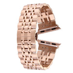 Versteckte Schmetterlingsschließe, 7-Perlen-Edelstahlarmband für Apple Watch 42 mm (Silber/Gold), 20 mm Damen