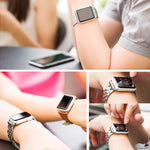 Versteckte Schmetterlingsschließe, 7-Perlen-Edelstahlarmband für Apple Watch 42 mm (Silber/Gold), 20 mm Damen