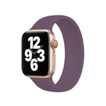 Für Apple Watch Series 10 42 mm / 9 &amp; 8 &amp; 7 41 mm / SE 3 &amp; SE 2 &amp; 6 &amp; SE 5 &amp; 4 40 mm / 3 &amp; 2 &amp; 1 38 mm, einfarbiges, elastisches Silikonarmband, Größe: S 130 mm