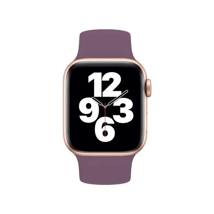 Für Apple Watch Series 10 42 mm / 9 &amp; 8 &amp; 7 41 mm / SE 3 &amp; SE 2 &amp; 6 &amp; SE 5 &amp; 4 40 mm / 3 &amp; 2 &amp; 1 38 mm, einfarbiges, elastisches Silikonarmband, Größe: S 130 mm