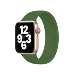 Für Apple Watch Series 10 42 mm / 9 &amp; 8 &amp; 7 41 mm / SE 3 &amp; SE 2 &amp; 6 &amp; SE 5 &amp; 4 40 mm / 3 &amp; 2 &amp; 1 38 mm, einfarbiges, elastisches Silikonarmband, Größe: M 143 mm