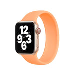 Für Apple Watch Series 10 42 mm / 9 &amp; 8 &amp; 7 41 mm / SE 3 &amp; SE 2 &amp; 6 &amp; SE 5 &amp; 4 40 mm / 3 &amp; 2 &amp; 1 38 mm, einfarbiges, elastisches Silikonarmband, Größe: M 143 mm