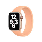 Für Apple Watch Series 10 42 mm / 9 &amp; 8 &amp; 7 41 mm / SE 3 &amp; SE 2 &amp; 6 &amp; SE 5 &amp; 4 40 mm / 3 &amp; 2 &amp; 1 38 mm, einfarbiges, elastisches Silikonarmband, Größe: M 143 mm