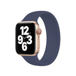 Für Apple Watch Series 10 42 mm / 9 &amp; 8 &amp; 7 41 mm / SE 3 &amp; SE 2 &amp; 6 &amp; SE 5 &amp; 4 40 mm / 3 &amp; 2 &amp; 1 38 mm, einfarbiges, elastisches Silikonarmband, Größe: M 143 mm