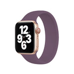 Für Apple Watch Series 10 42 mm / 9 &amp; 8 &amp; 7 41 mm / SE 3 &amp; SE 2 &amp; 6 &amp; SE 5 &amp; 4 40 mm / 3 &amp; 2 &amp; 1 38 mm, einfarbiges, elastisches Silikonarmband, Größe: L 156 mm