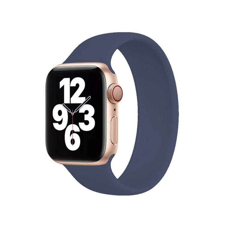 Für Apple Watch Series 10 42 mm / 9 &amp; 8 &amp; 7 41 mm / SE 3 &amp; SE 2 &amp; 6 &amp; SE 5 &amp; 4 40 mm / 3 &amp; 2 &amp; 1 38 mm, einfarbiges, elastisches Silikonarmband, Größe: L 156 mm