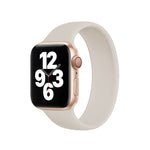 Für Apple Watch Series 10 42 mm / 9 &amp; 8 &amp; 7 41 mm / SE 3 &amp; SE 2 &amp; 6 &amp; SE 5 &amp; 4 40 mm / 3 &amp; 2 &amp; 1 38 mm, einfarbiges, elastisches Silikonarmband, Größe: L 156 mm