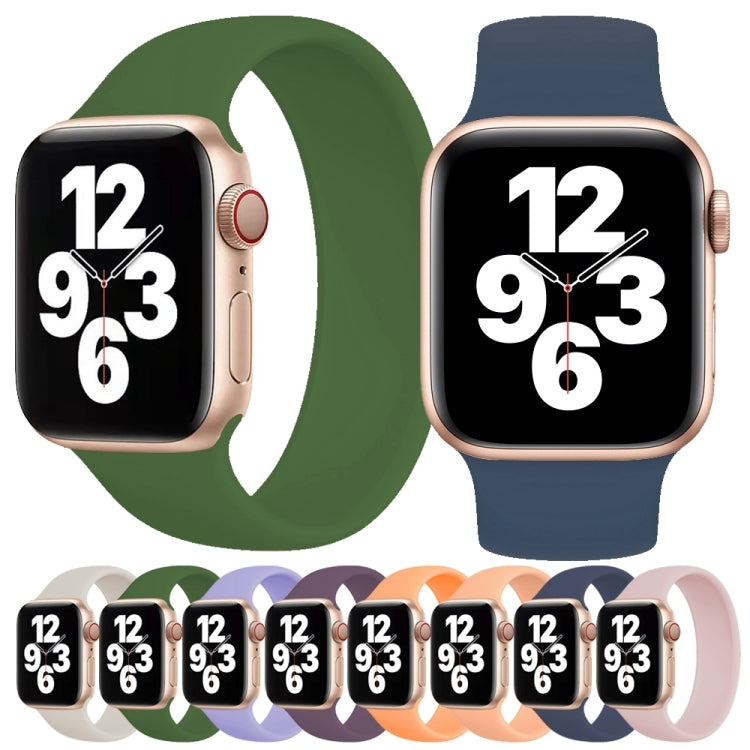 Für Apple Watch Series 10 42 mm / 9 &amp; 8 &amp; 7 41 mm / SE 3 &amp; SE 2 &amp; 6 &amp; SE 5 &amp; 4 40 mm / 3 &amp; 2 &amp; 1 38 mm, einfarbiges, elastisches Silikonarmband, Größe: L 156 mm