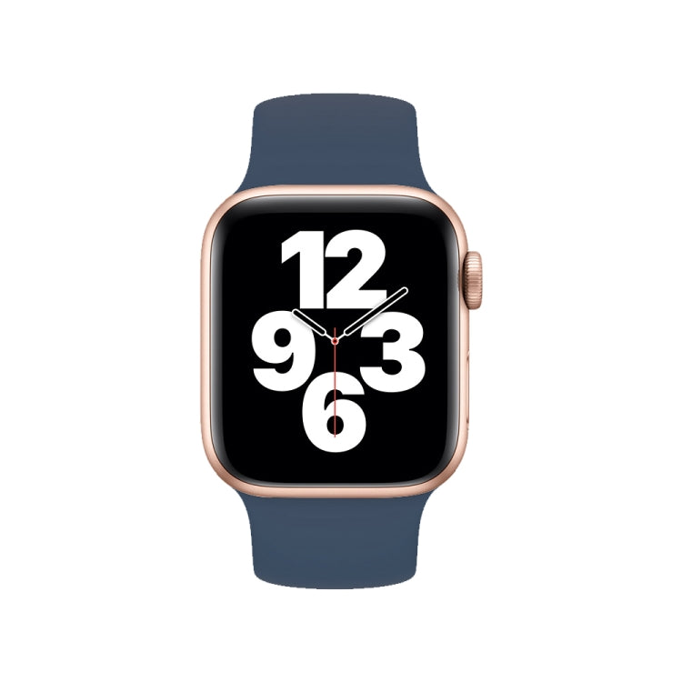 Für Apple Watch Ultra 49 mm &amp; Watch Ultra 2 49 mm / Series 10 46 mm / 9 &amp; 8 &amp; 7 45 mm / SE 3 &amp; SE 2 &amp; 6 &amp; SE 5 &amp; 4 44 mm / 3 &amp; 2 &amp; 1 42 mm: Elastisches Silikonarmband in Unifarbe, Größe: S (130 mm)