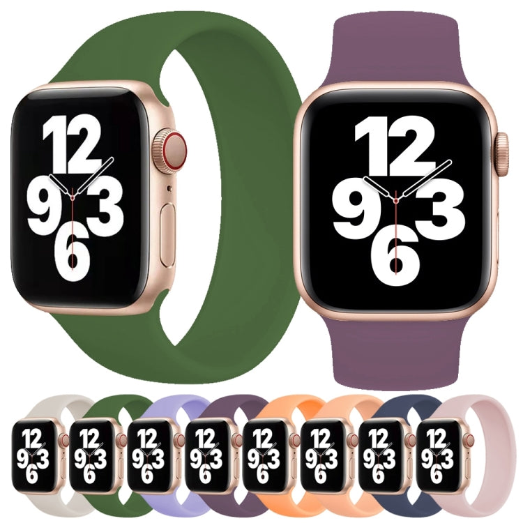 Für Apple Watch Ultra 49 mm &amp; Watch Ultra 2 49 mm / Series 10 46 mm / 9 &amp; 8 &amp; 7 45 mm / SE 3 &amp; SE 2 &amp; 6 &amp; SE 5 &amp; 4 44 mm / 3 &amp; 2 &amp; 1 42 mm: Elastisches Silikonarmband in Unifarbe, Größe: S (130 mm)