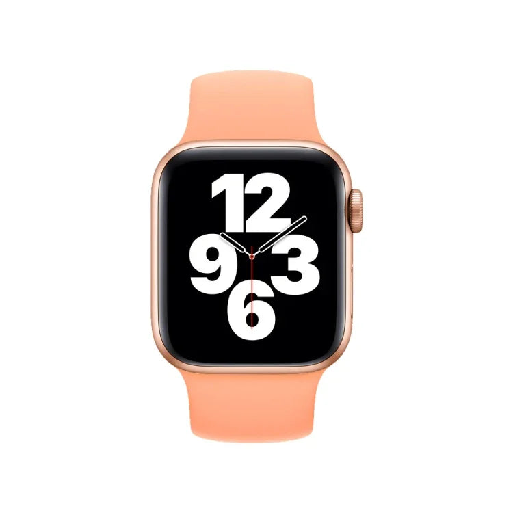 Für Apple Watch Ultra 49 mm &amp; Watch Ultra 2 49 mm / Series 10 46 mm / 9 &amp; 8 &amp; 7 45 mm / SE 3 &amp; SE 2 &amp; 6 &amp; SE 5 &amp; 4 44 mm / 3 &amp; 2 &amp; 1 42 mm: Elastisches Silikonarmband in Unifarbe, Größe: M (143 mm)