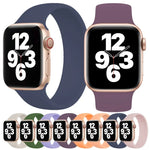 Für Apple Watch Ultra 49 mm &amp; Watch Ultra 2 49 mm / Series 10 46 mm / 9 &amp; 8 &amp; 7 45 mm / SE 3 &amp; SE 2 &amp; 6 &amp; SE 5 &amp; 4 44 mm / 3 &amp; 2 &amp; 1 42 mm: Elastisches Silikonarmband in Unifarbe, Größe: M (143 mm)