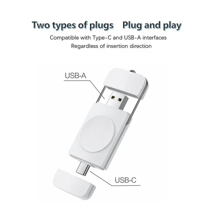 U8S USB-/Typ-C Magnetisches Schnellladegerät für Samsung Watch 3/4, 4 Classic, Active 1/2