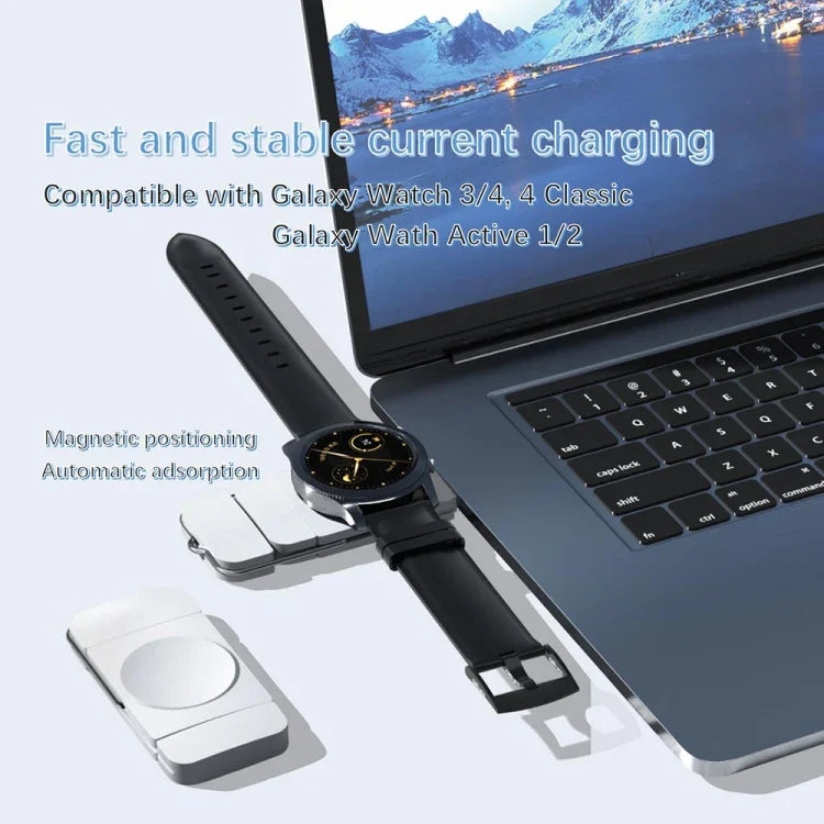 U8S USB-/Typ-C Magnetisches Schnellladegerät für Samsung Watch 3/4, 4 Classic, Active 1/2