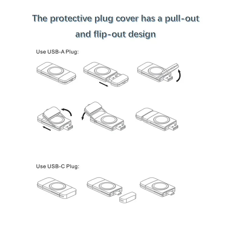 U8S USB-/Typ-C Magnetisches Schnellladegerät für Samsung Watch 3/4, 4 Classic, Active 1/2