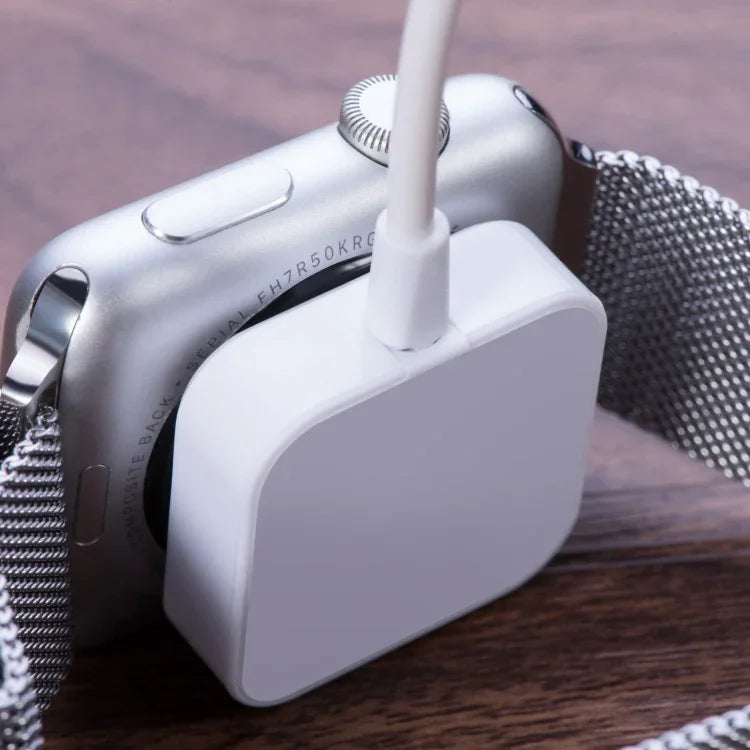 1 m langes quadratisches magnetisches Schnellladekabel mit USB-Anschluss für Apple Watch Series Ultra/8/7/6/SE/SE2/5/4/3/2