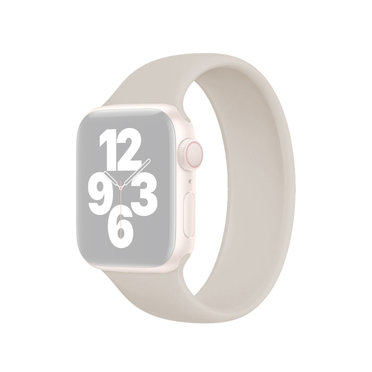 Für Apple Watch Ultra 49 mm &amp; Watch Ultra 2 49 mm / Series 10 46 mm / 9 &amp; 8 &amp; 7 45 mm / SE 3 &amp; SE 2 &amp; 6 &amp; SE 5 &amp; 4 44 mm / 3 &amp; 2 &amp; 1 42 mm: Elastisches Silikonarmband in Unifarbe, Größe: L (156 mm)
