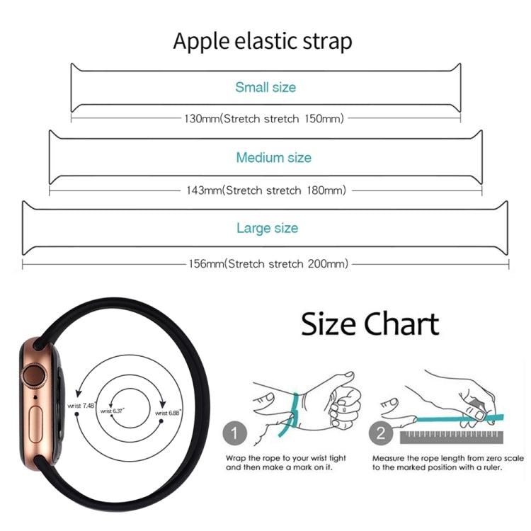 Für Apple Watch Ultra 49 mm &amp; Watch Ultra 2 49 mm / Series 10 46 mm / 9 &amp; 8 &amp; 7 45 mm / SE 3 &amp; SE 2 &amp; 6 &amp; SE 5 &amp; 4 44 mm / 3 &amp; 2 &amp; 1 42 mm: Elastisches Silikonarmband in Unifarbe, Größe: L (156 mm)