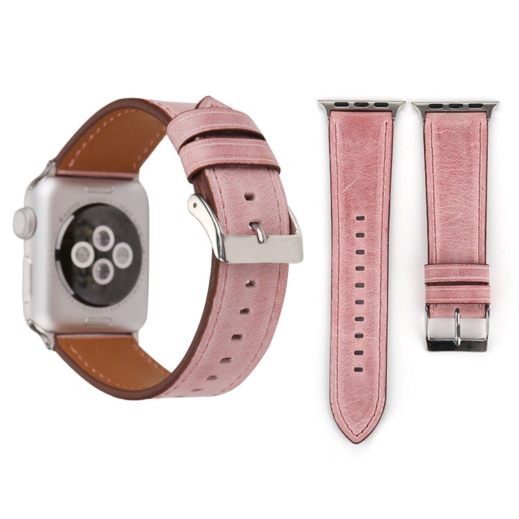 Für Apple Watch Series 10 42 mm / 9 &amp; 8 &amp; 7 41 mm / SE 3 &amp; SE 2 &amp; 6 &amp; SE 5 &amp; 4 40 mm / 3 &amp; 2 &amp; 1 38 mm: Armband aus echtem Leder im frischen Stil, 38 mm