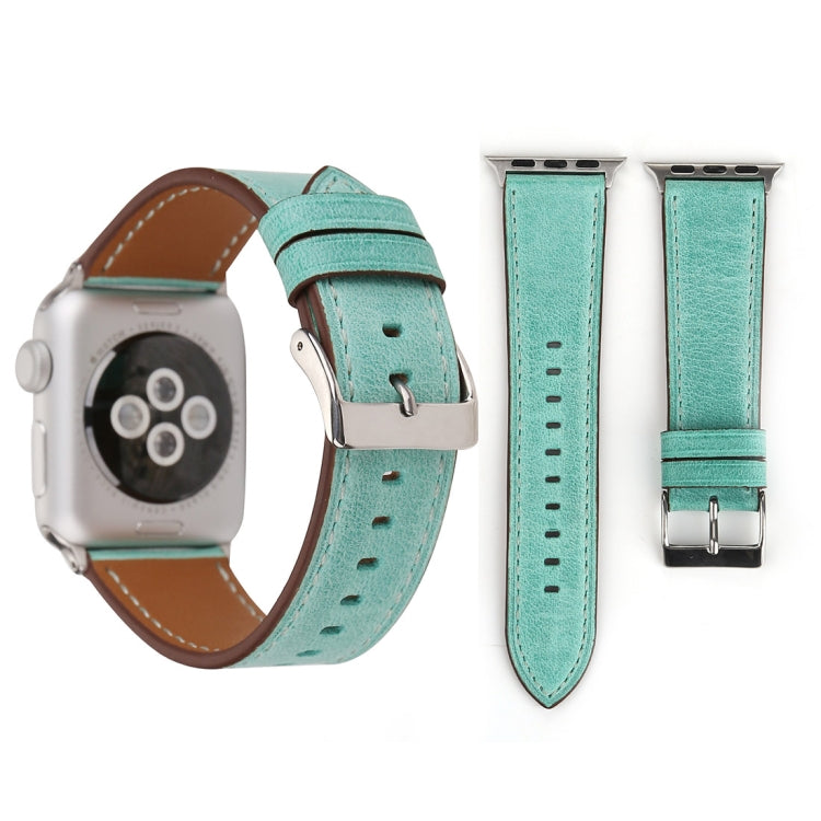 Für Apple Watch Series 10 42 mm / 9 &amp; 8 &amp; 7 41 mm / SE 3 &amp; SE 2 &amp; 6 &amp; SE 5 &amp; 4 40 mm / 3 &amp; 2 &amp; 1 38 mm: Armband aus echtem Leder im frischen Stil, 38 mm