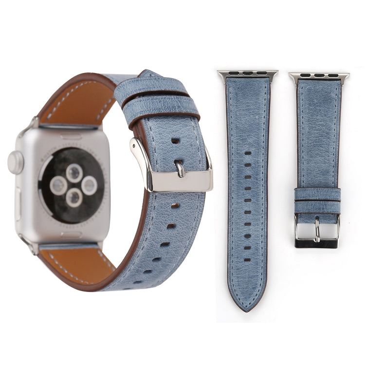 Für Apple Watch Series 10 42 mm / 9 &amp; 8 &amp; 7 41 mm / SE 3 &amp; SE 2 &amp; 6 &amp; SE 5 &amp; 4 40 mm / 3 &amp; 2 &amp; 1 38 mm: Armband aus echtem Leder im frischen Stil, 38 mm