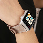 Für Apple Watch Series 10 42 mm / 9 &amp; 8 &amp; 7 41 mm / SE 3 &amp; SE 2 &amp; 6 &amp; SE 5 &amp; 4 40 mm / 3 &amp; 2 &amp; 1 38 mm: Armband aus echtem Leder im frischen Stil, 38 mm