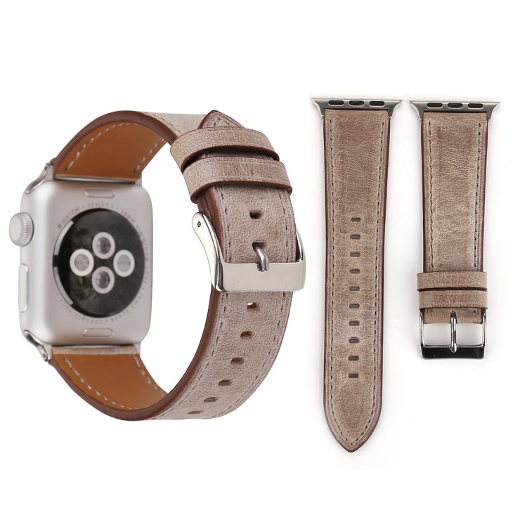 Für Apple Watch Series 10 42 mm / 9 &amp; 8 &amp; 7 41 mm / SE 3 &amp; SE 2 &amp; 6 &amp; SE 5 &amp; 4 40 mm / 3 &amp; 2 &amp; 1 38 mm: Armband aus echtem Leder im frischen Stil, 38 mm