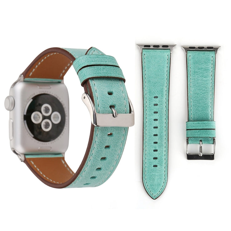 Für Apple Watch Ultra 49 mm &amp; Watch Ultra 2 49 mm / Series 10 46 mm / 9 &amp; 8 &amp; 7 45 mm / SE 3 &amp; SE 2 &amp; 6 &amp; SE 5 &amp; 4 44 mm / 3 &amp; 2 &amp; 1 42 mm: Armband aus echtem Leder im frischen Stil, 42 mm