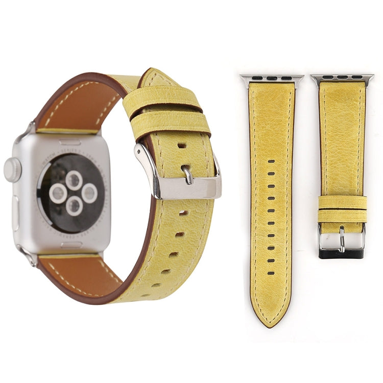 Für Apple Watch Ultra 49 mm &amp; Watch Ultra 2 49 mm / Series 10 46 mm / 9 &amp; 8 &amp; 7 45 mm / SE 3 &amp; SE 2 &amp; 6 &amp; SE 5 &amp; 4 44 mm / 3 &amp; 2 &amp; 1 42 mm: Armband aus echtem Leder im frischen Stil, 42 mm